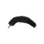 Rouge Stainless Steel Butt Plug Tail With Real Fur - Medium - Black