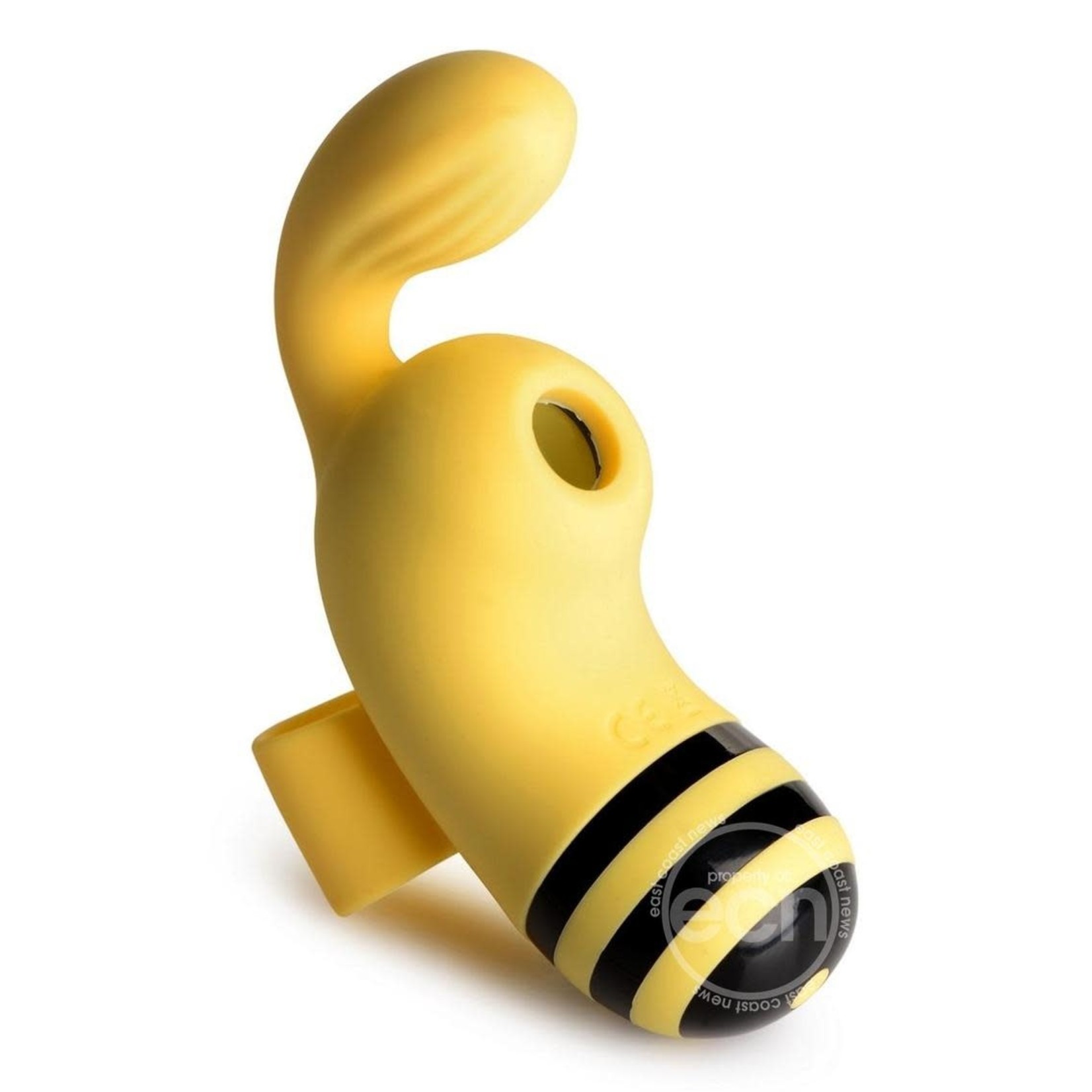 Shegasm Sucky Bee Rechargeable Silicone Clitroal Stimulating Finger Vibe - Black/Yellow