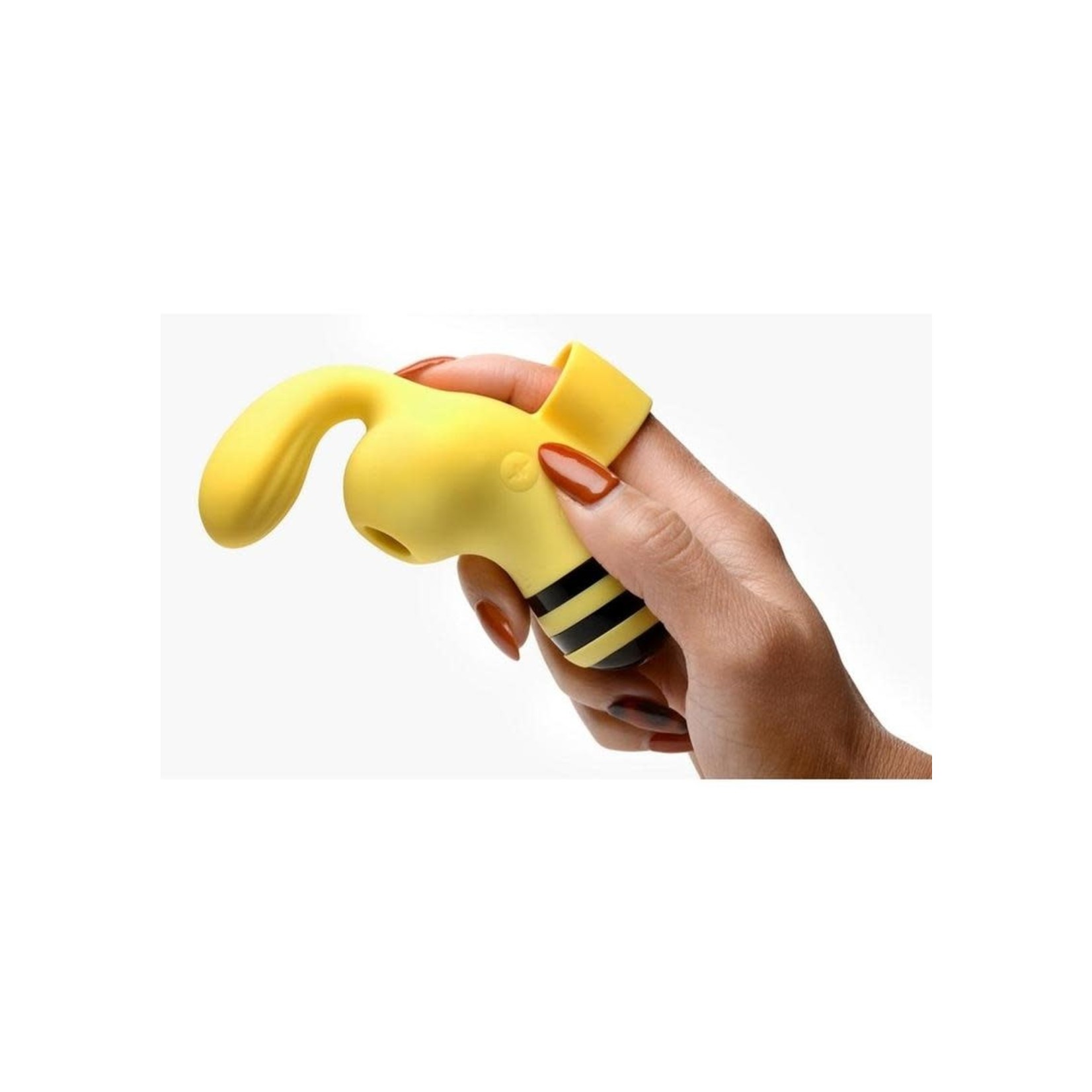 Shegasm Sucky Bee Rechargeable Silicone Clitroal Stimulating Finger Vibe - Black/Yellow