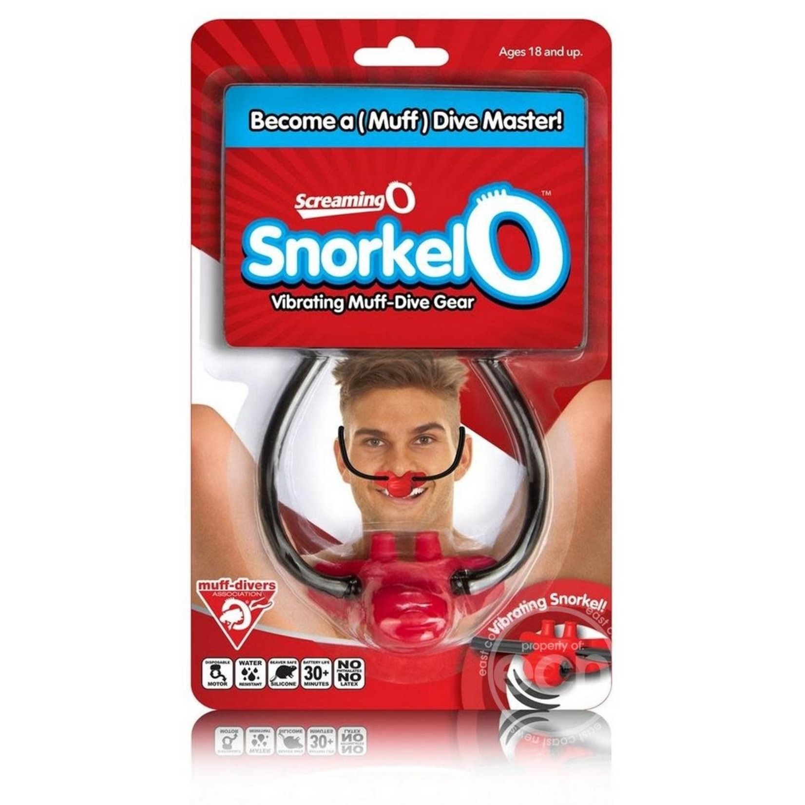 SnorkelO Silicone Oral Vibrator - Black/Red