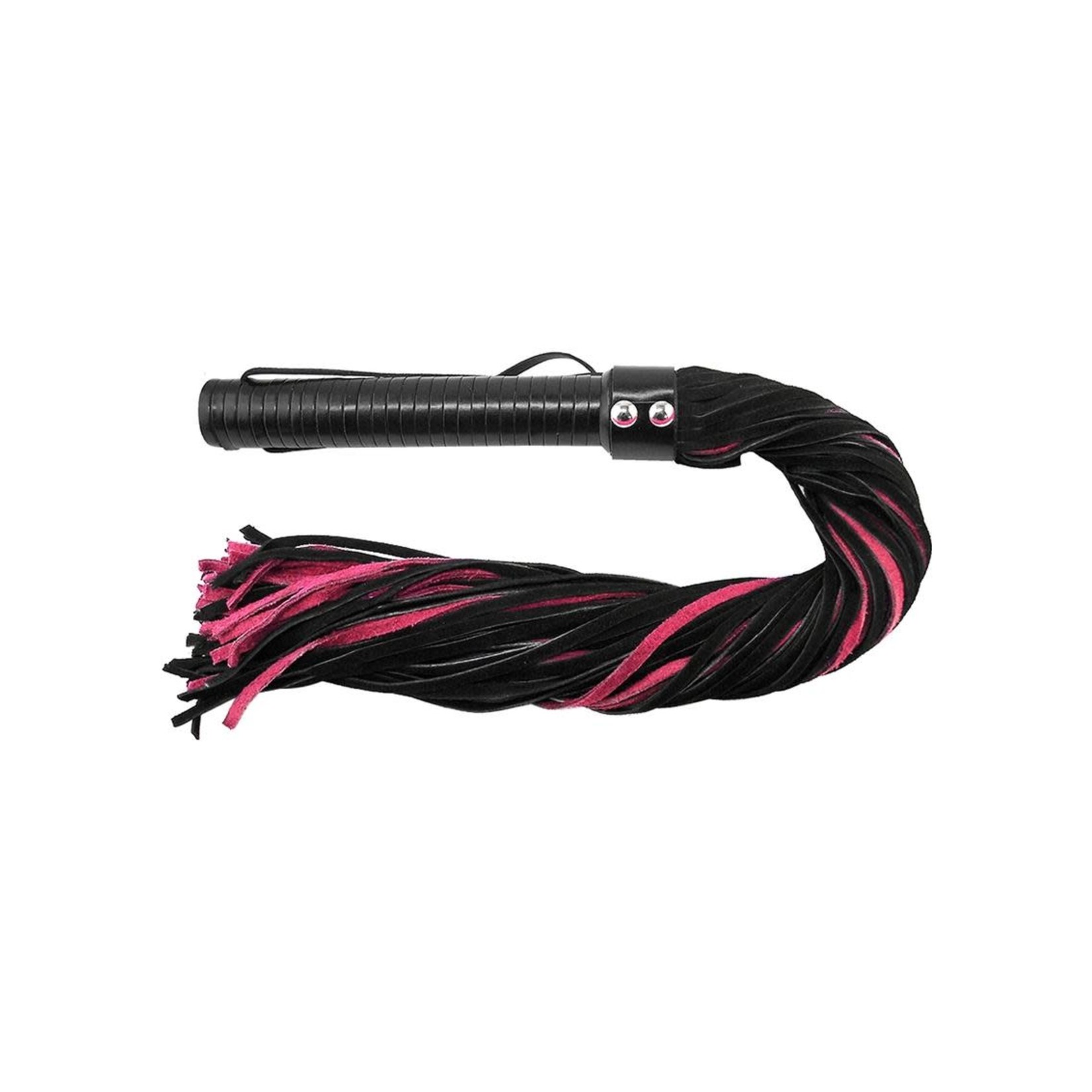 Rouge Suede Flogger With Leather Handle - Black And Pink