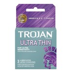 Trojan Condom Sensitivity Ultra Thin Lubricated 3 Pack