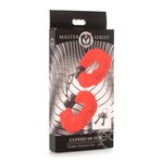 Master Series Cuffed in Fur Furry Handcuffs - Red