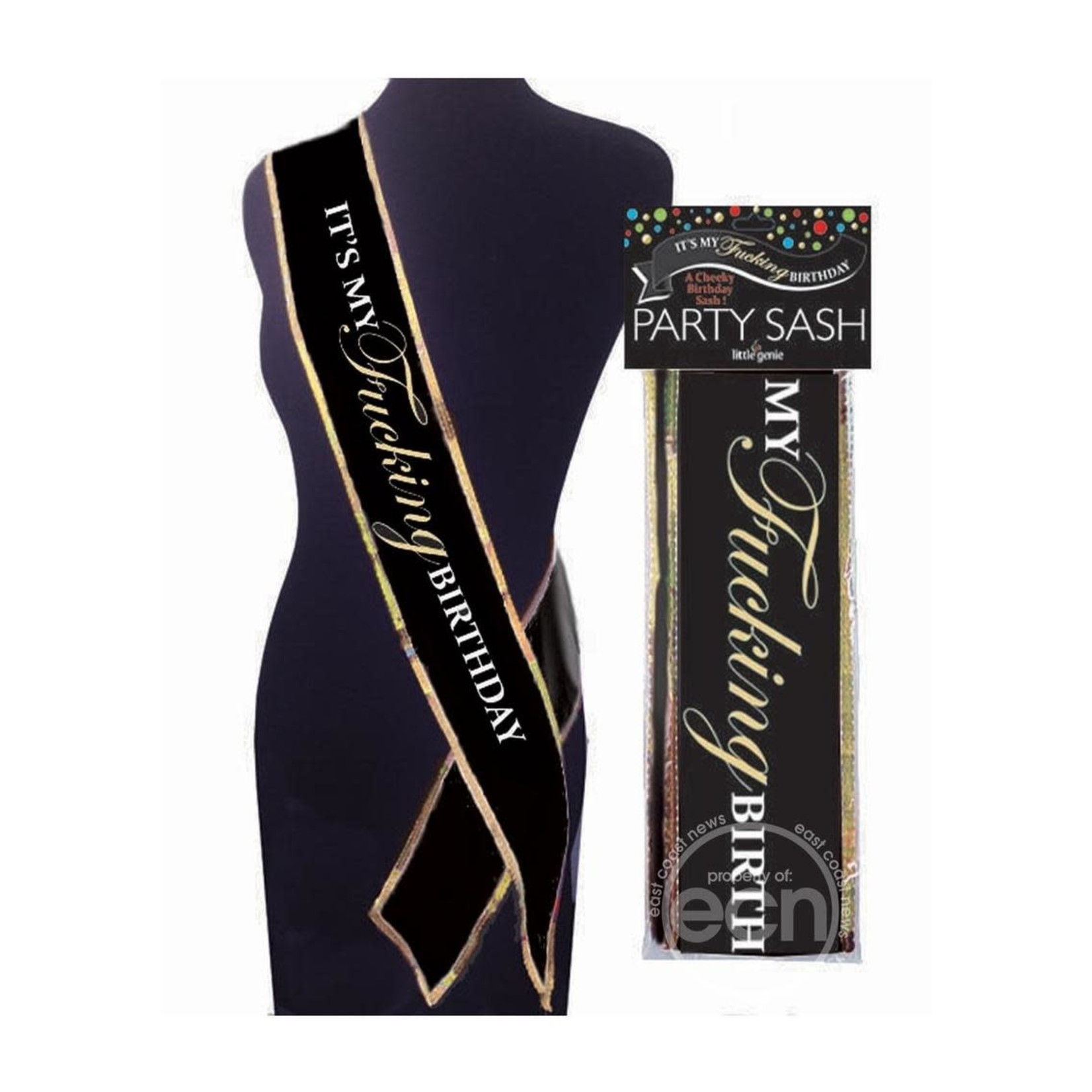 It's My F'n Birthday Sash - Black/Gold