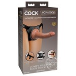 King Cock Comfy Silicone Body Dock Strap-on Kit With Dildo 7in - Caramel/Black