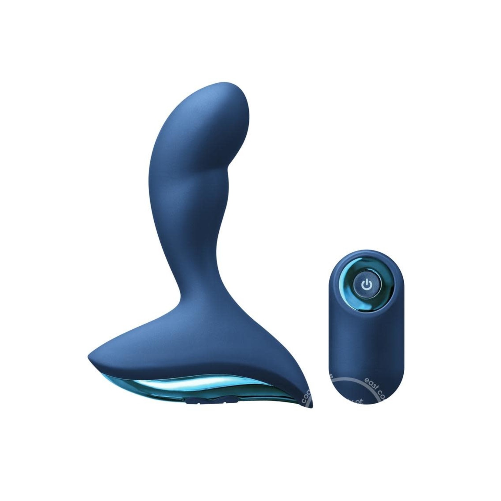 Renegade Mach 2 Rechargeable Silicone Vibrating Prostate Stimulator With Remote Control - Blue