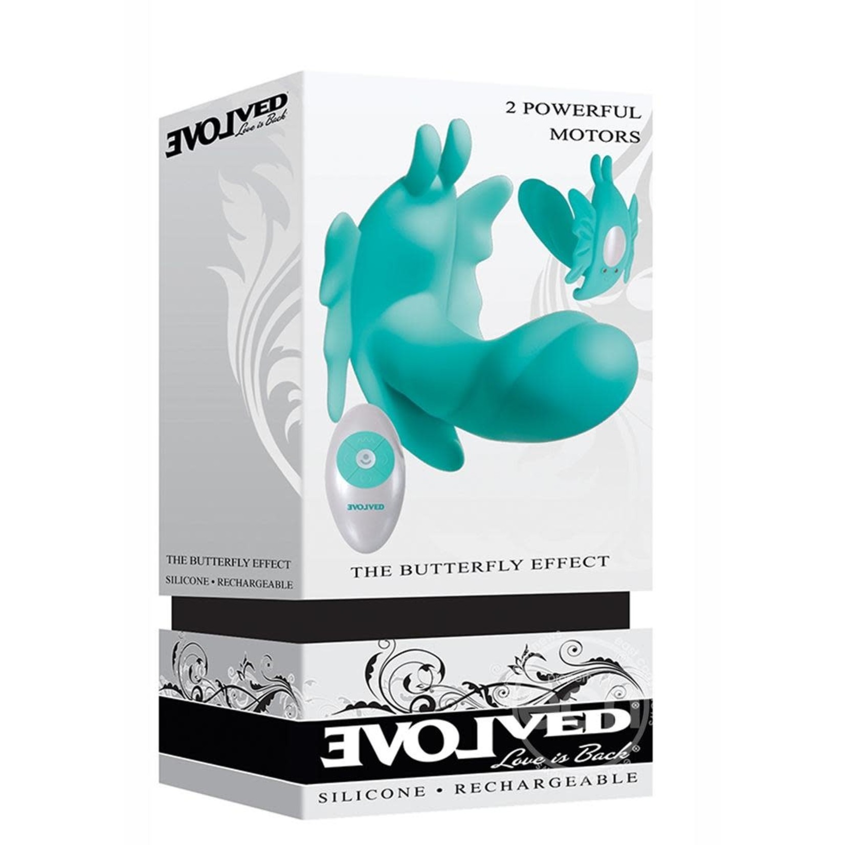 The Butterfly Effect Rechargeable Silicone Dual Motor Vibrator With Remote Control - Teal