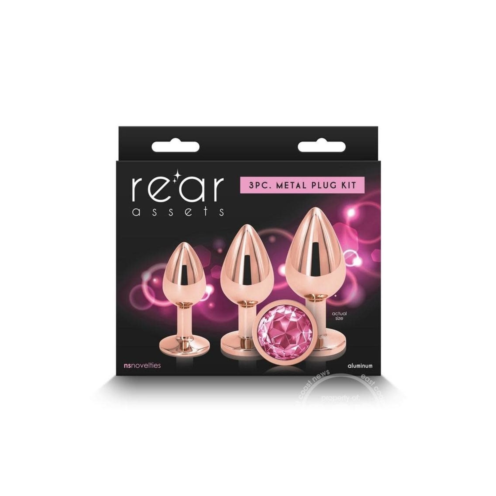 Rear Assets Aluminum Anal Plug Trainer Kit (3 pieces) - Rose Gold/Pink