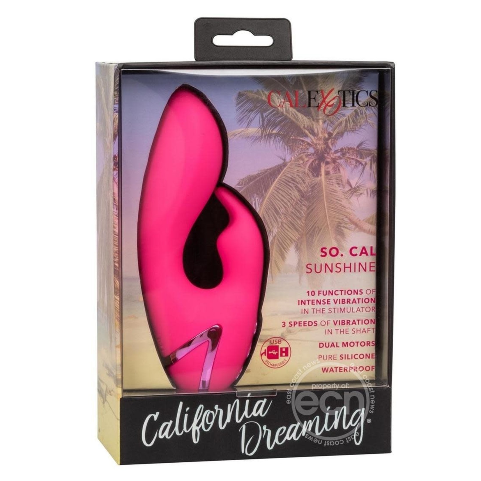 California Dreaming So. Cal Sunshine Rechargeable Silicone Rabbit Vibrator - Pink