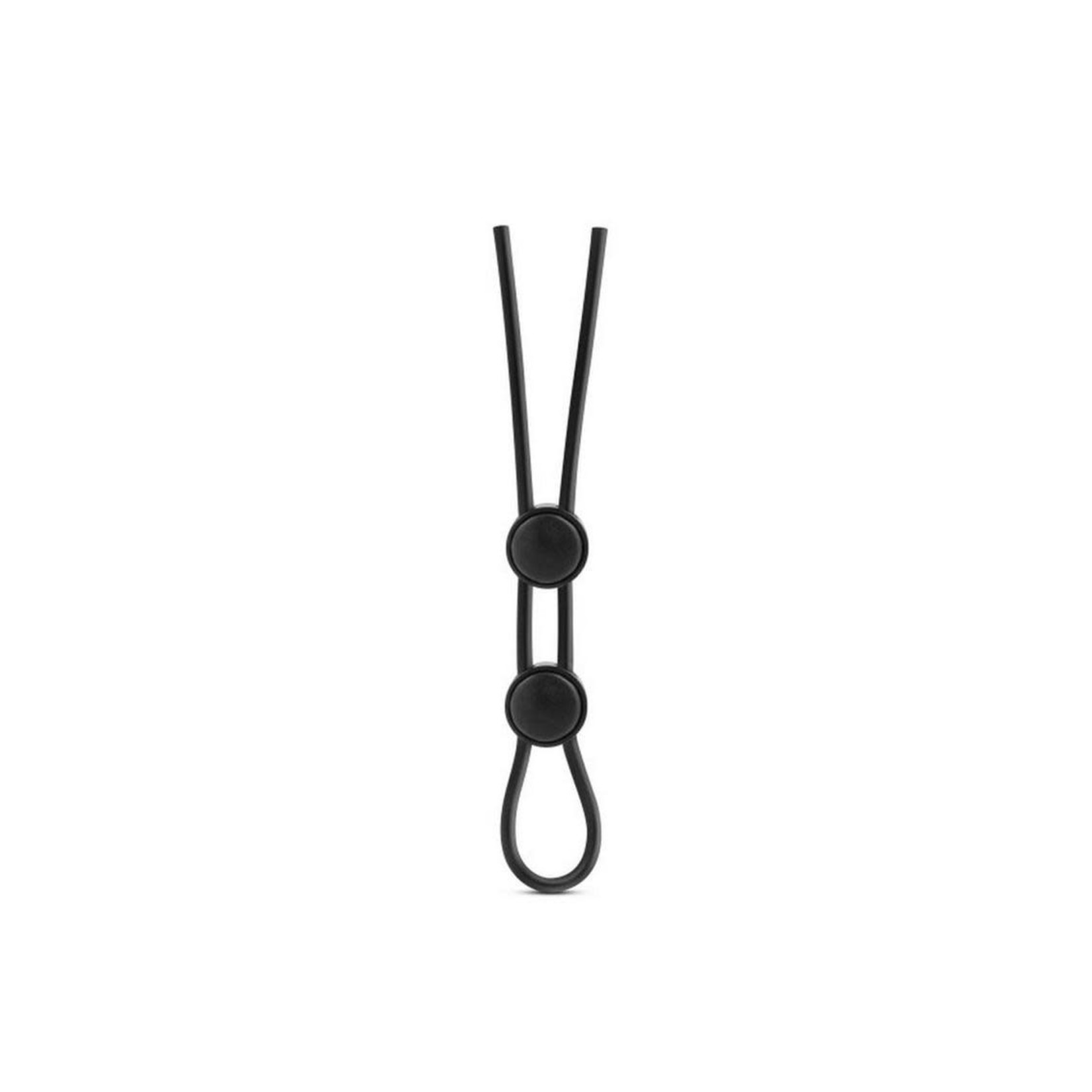 Stay Hard Silicone Double Loop Cock Ring-Black