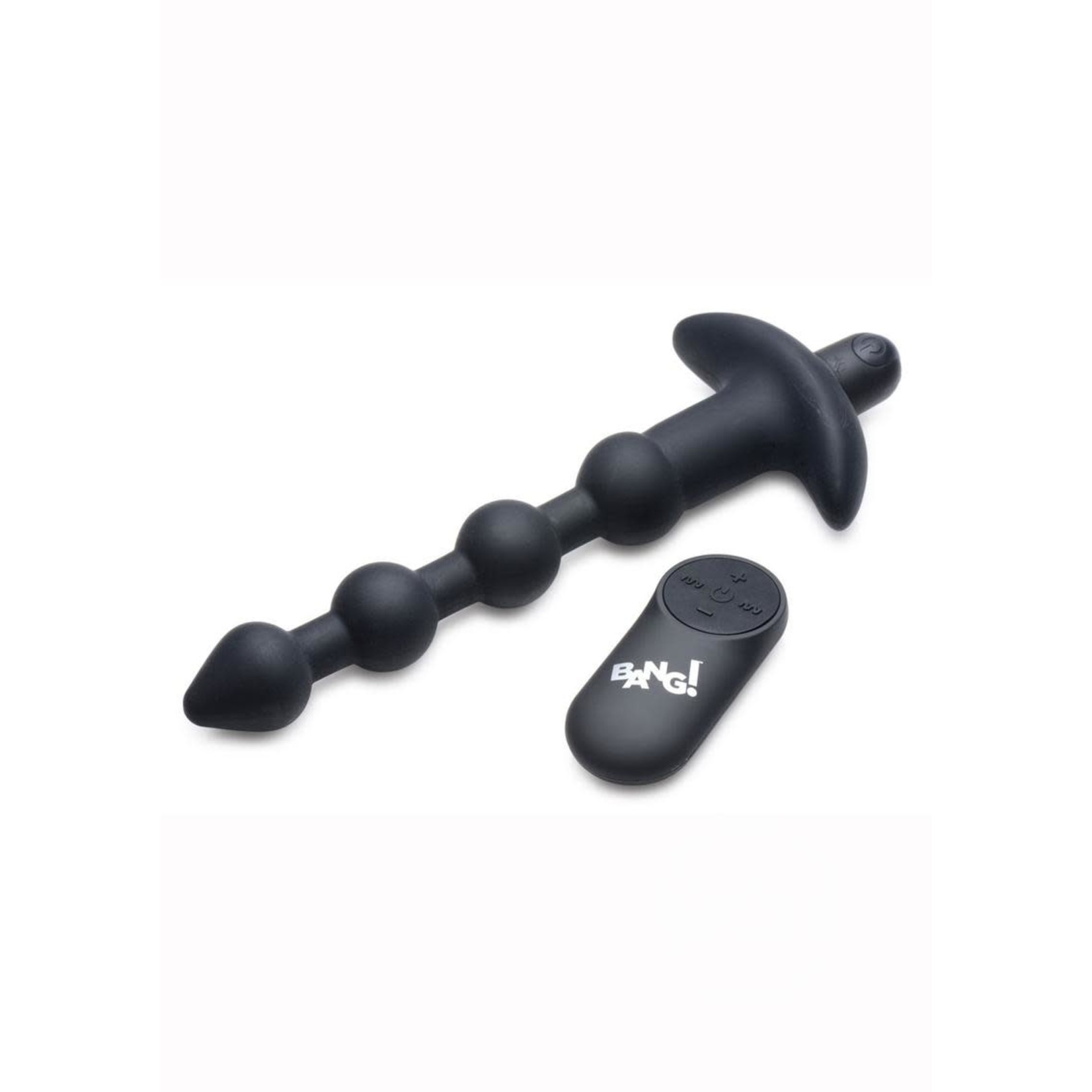 Bang! Vibrating Silicone Rechargeable Anal Beads With Remote Control - Black