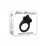 Zero Tolerance Black Knight Silicone Vibrating Textured Cockring - Black