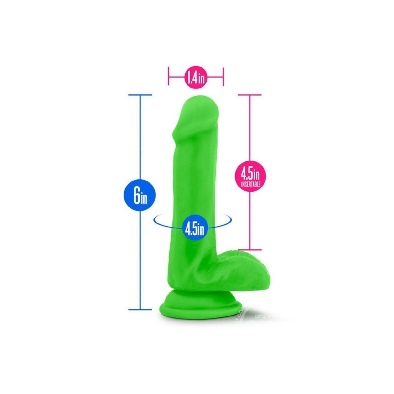 Neo Dual Density Dildo with Balls 6in - Neon Green