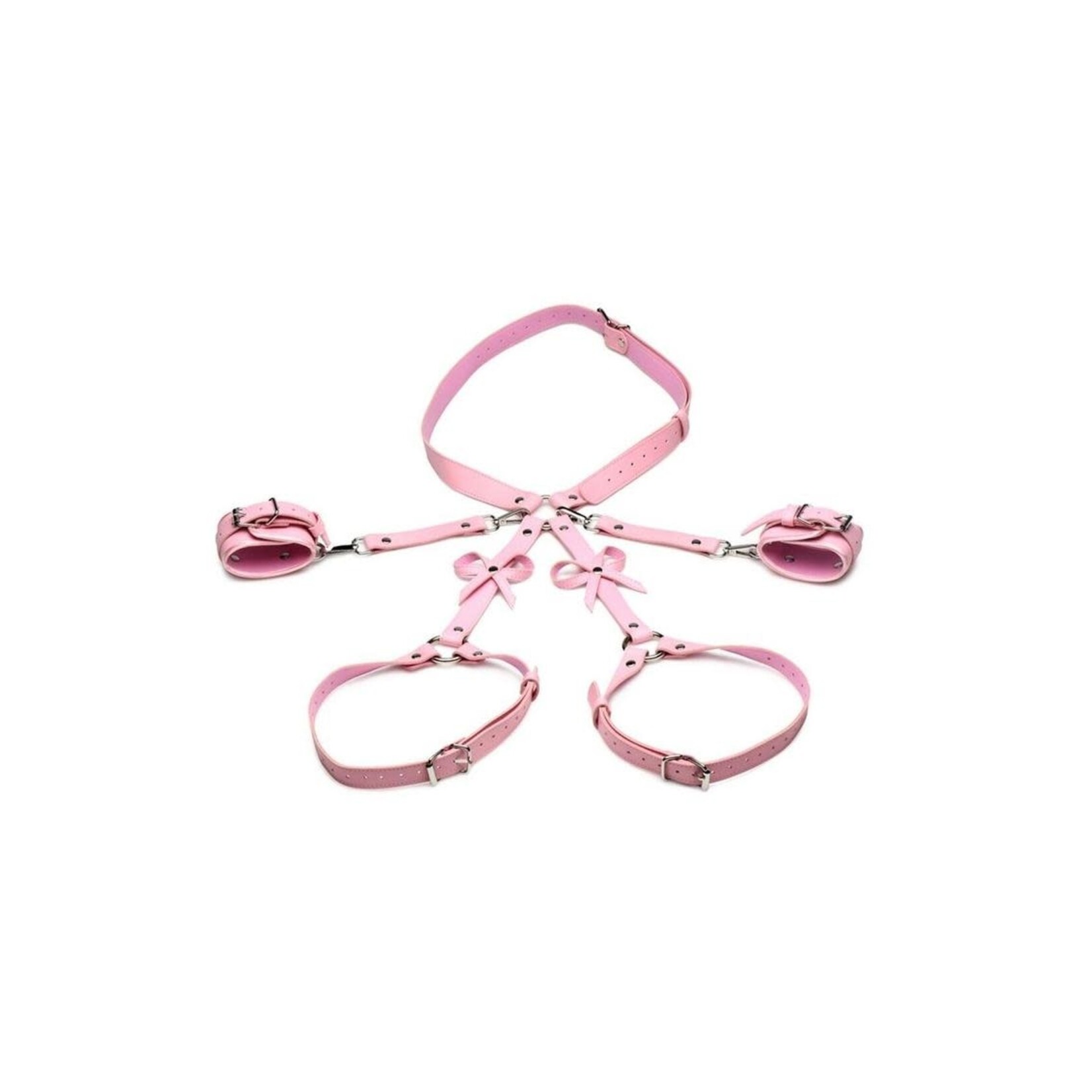 Strict Bondage Harness with Bows - XLarge/XXLarge - Pink