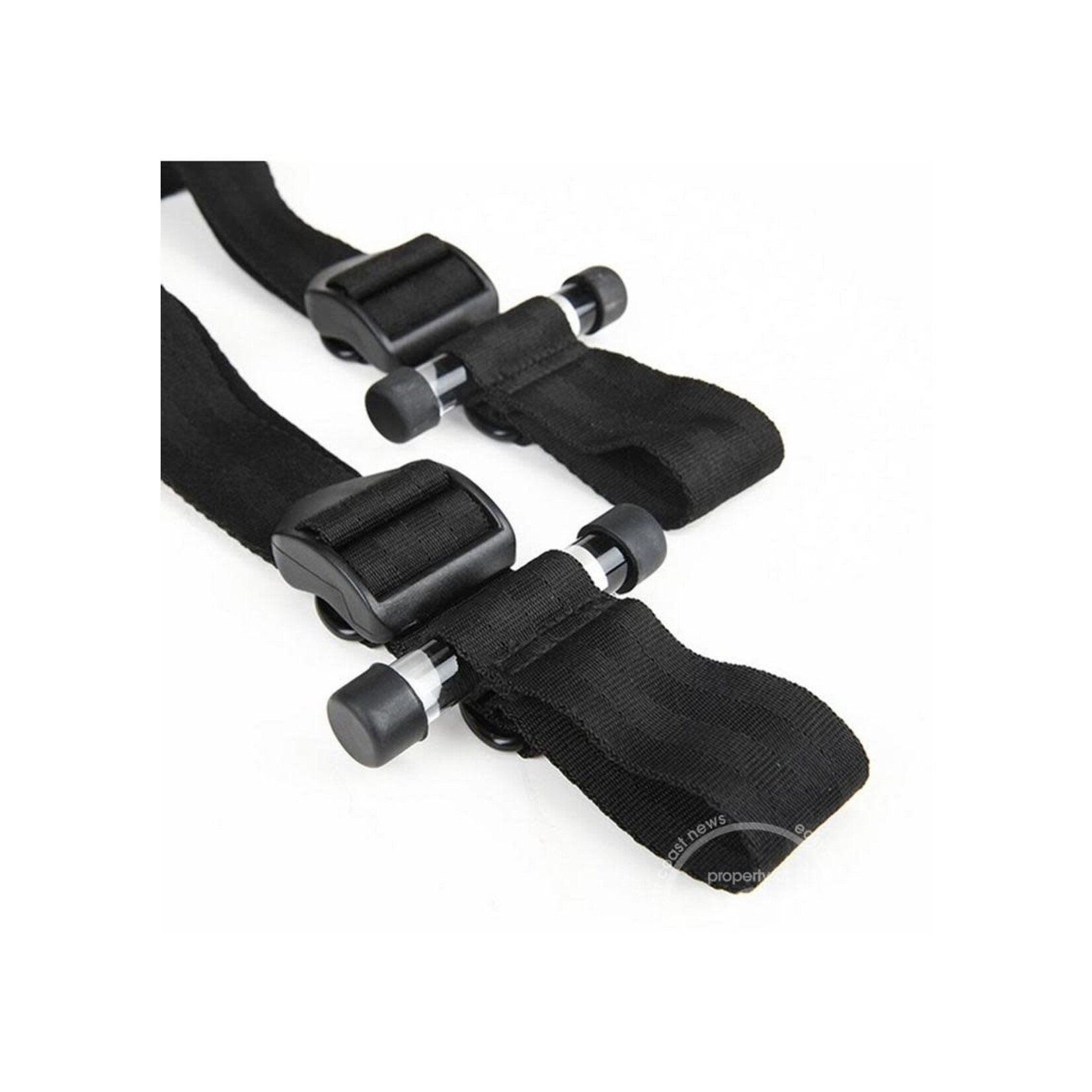 Lux Fetish Over The Door Cross With 4 Universal Soft Restraint Cuffs - Black