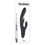 Playboy Rapid Rabbit Rechargeable Silicone Vibrator - Black