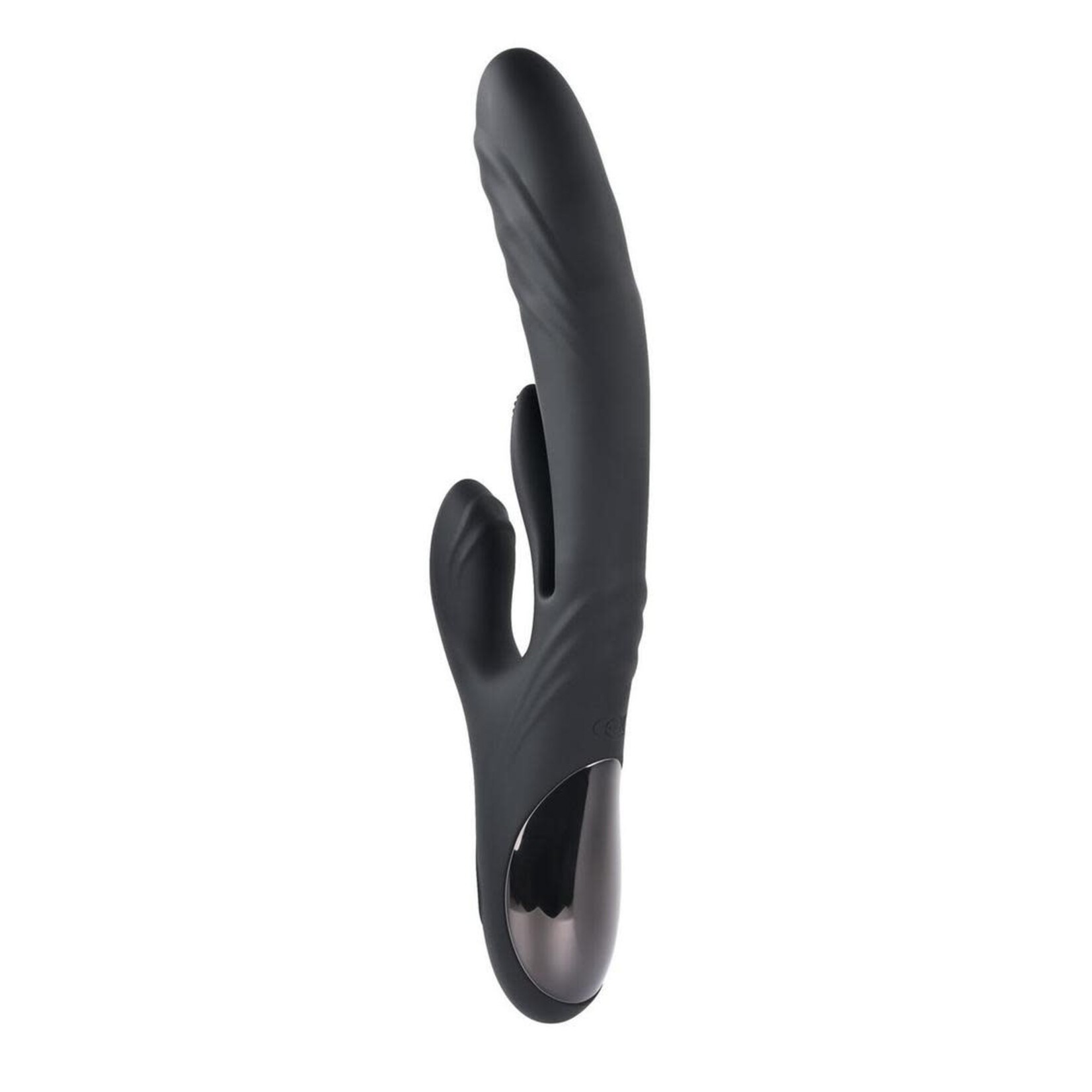 Playboy Rapid Rabbit Rechargeable Silicone Vibrator - Black