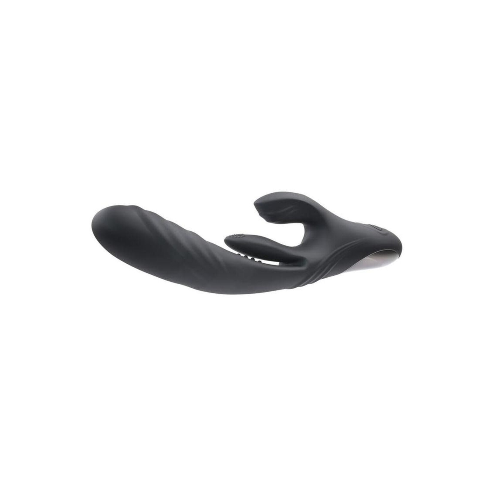 Playboy Rapid Rabbit Rechargeable Silicone Vibrator - Black