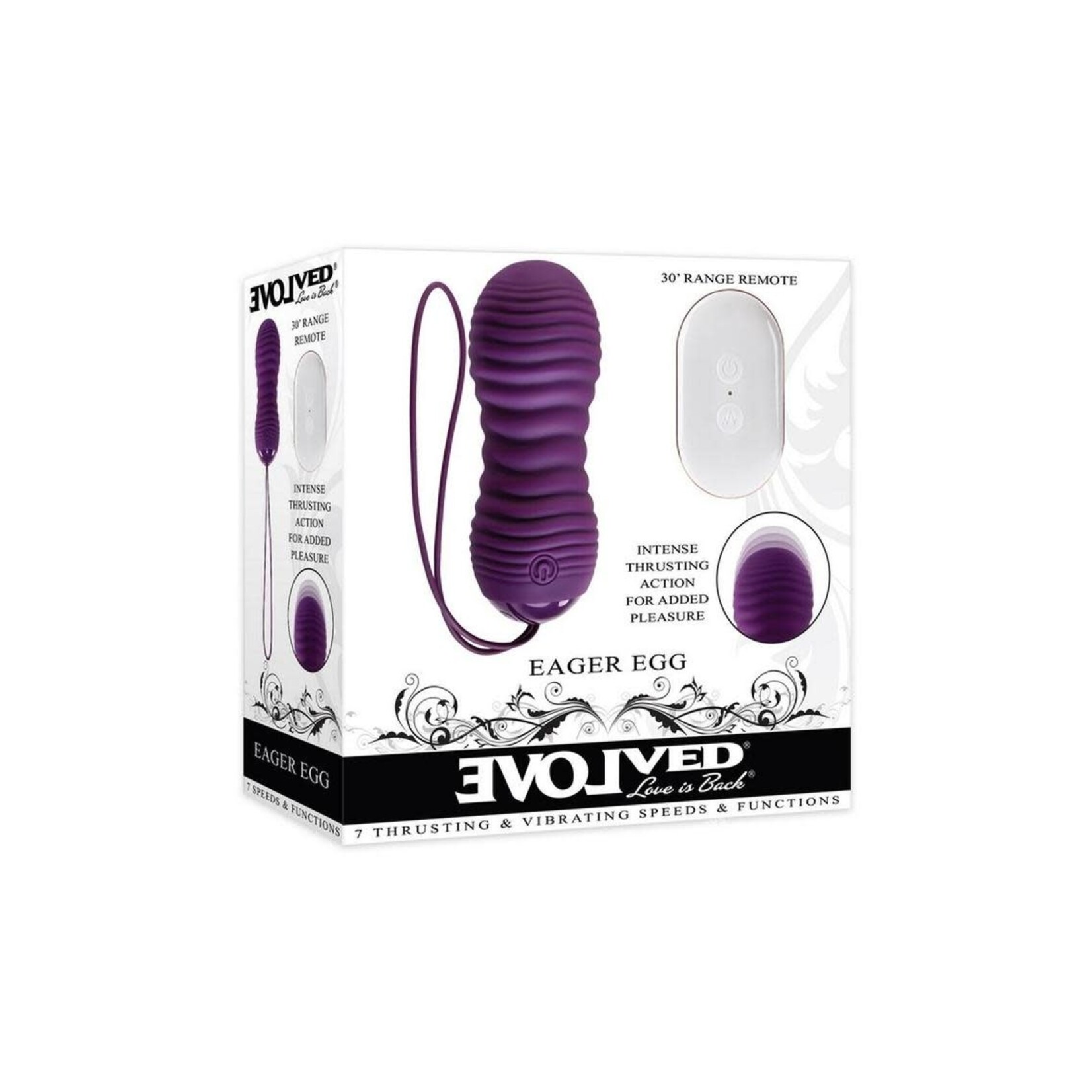 Eager Egg Rechargeable Silicone Egg with Remote Control - Purple