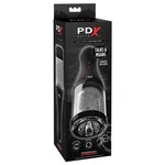 Pipedream Extreme Elite Rechargeable Talk Dirty Rotobator Masturbator - Pussy - Clear/Black