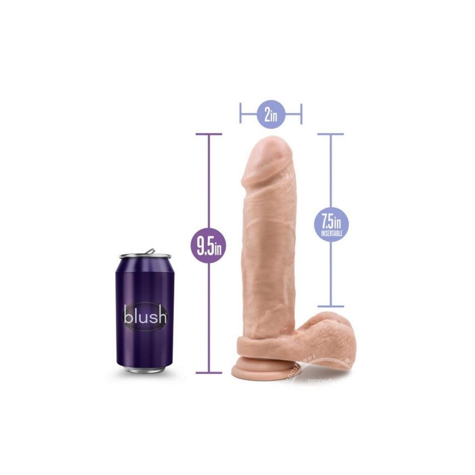 Au Naturel Dildo with Suction Cup 9.5in - Vanilla