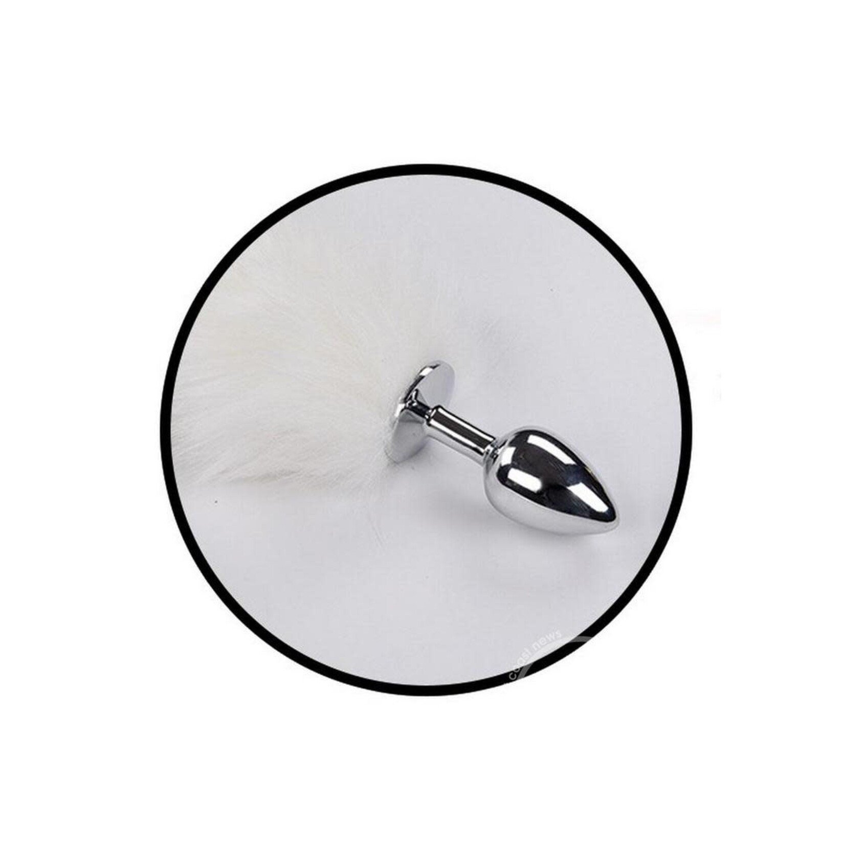 Foxy Tail Silicone Butt Plug - White