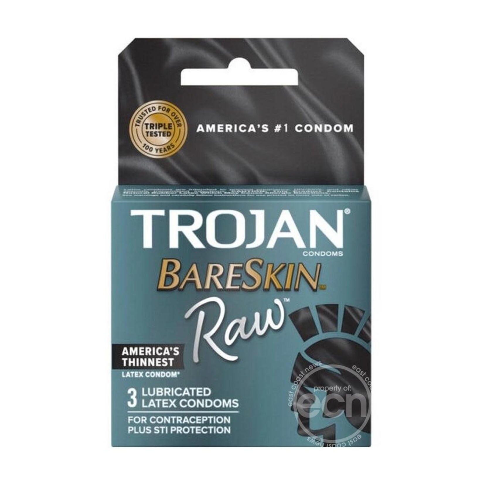 Trojan Bareskin Raw Lubricated Latex Condoms 3-Pack