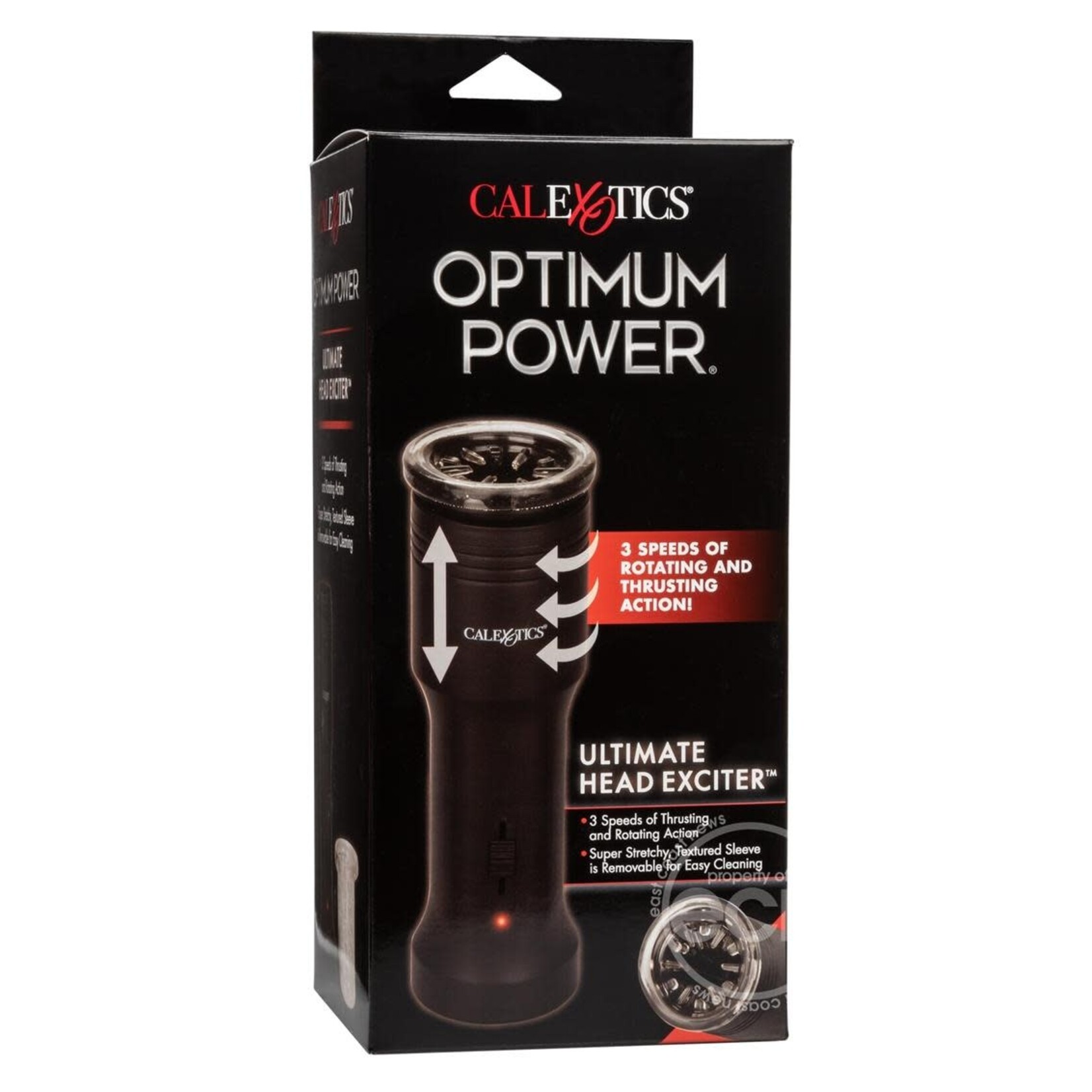 Optimum Power Ultimate Head Exciter Rotating Vibrating Masturbator - Black