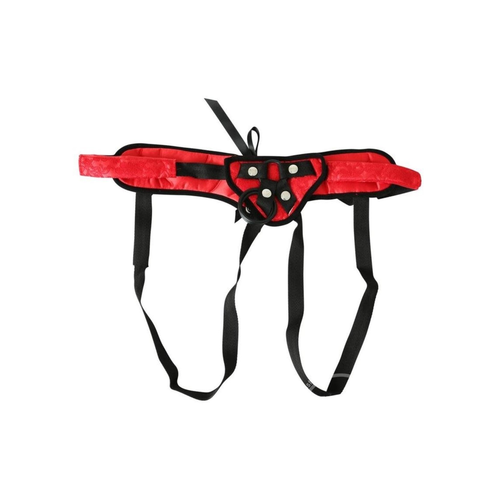 Sportsheets Sunrice Lace Corsette Strap-On Adjustable Harness - Red/Black