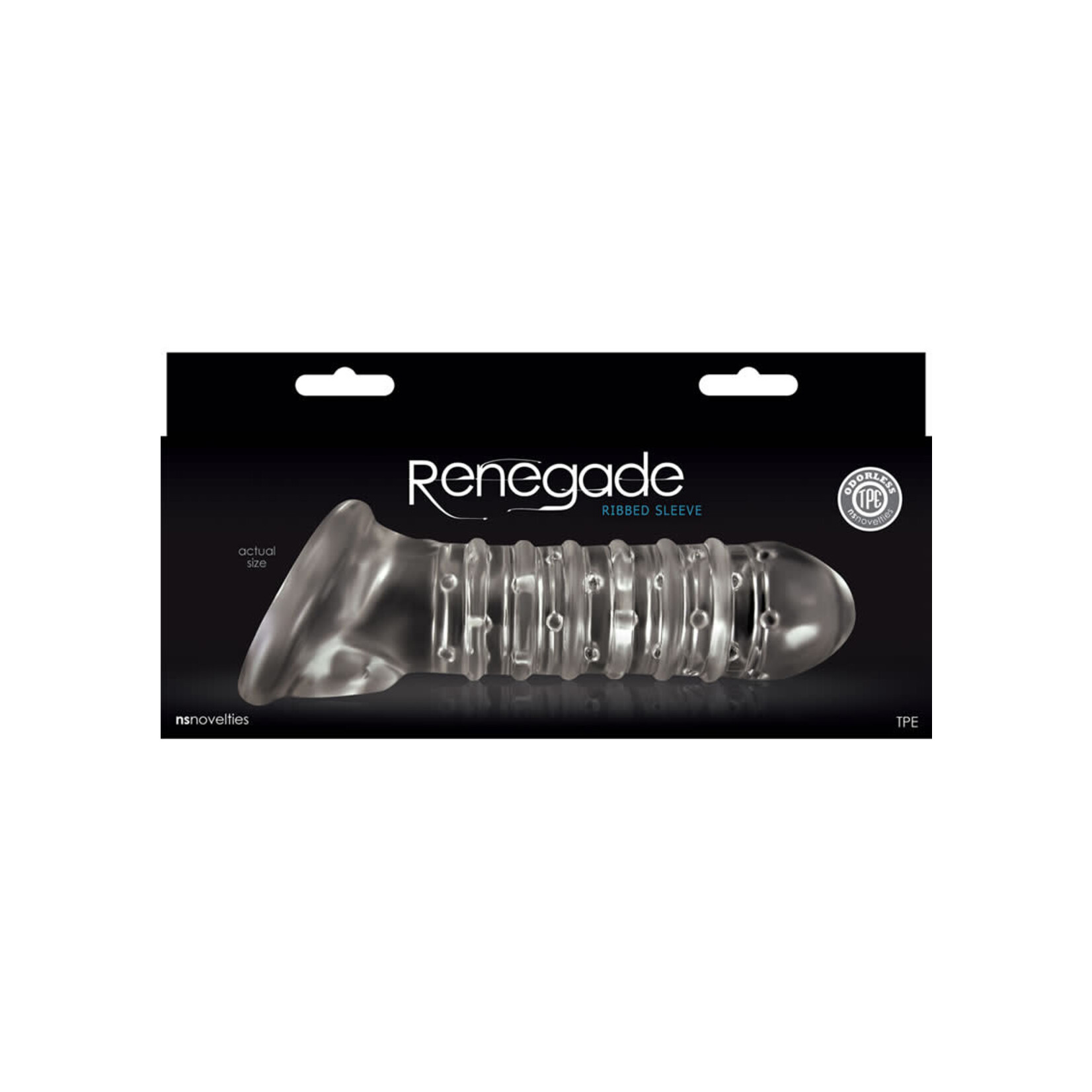 Renegade Ribbed Sleeve Penis Extender - Clear