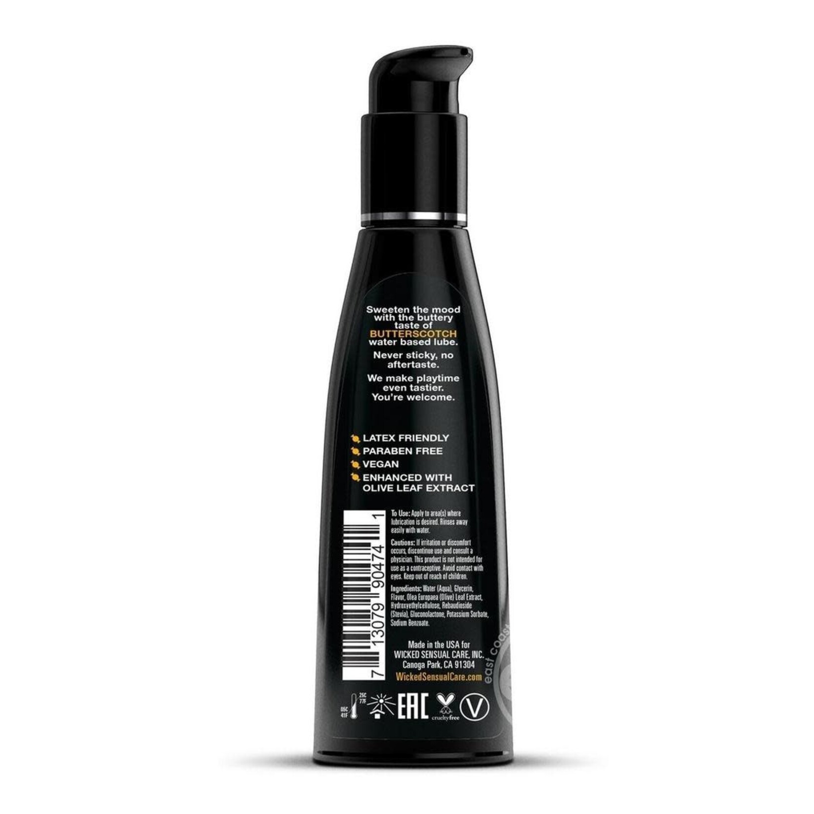 Wicked Aqua Water Based Flavored Lubricant Butterscotch 4oz