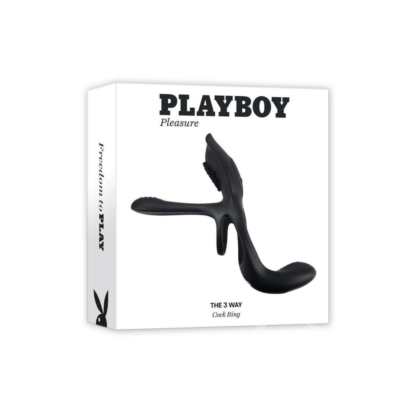 Playboy The 3 Way Rechargeable Silicone Cock Ring - Black
