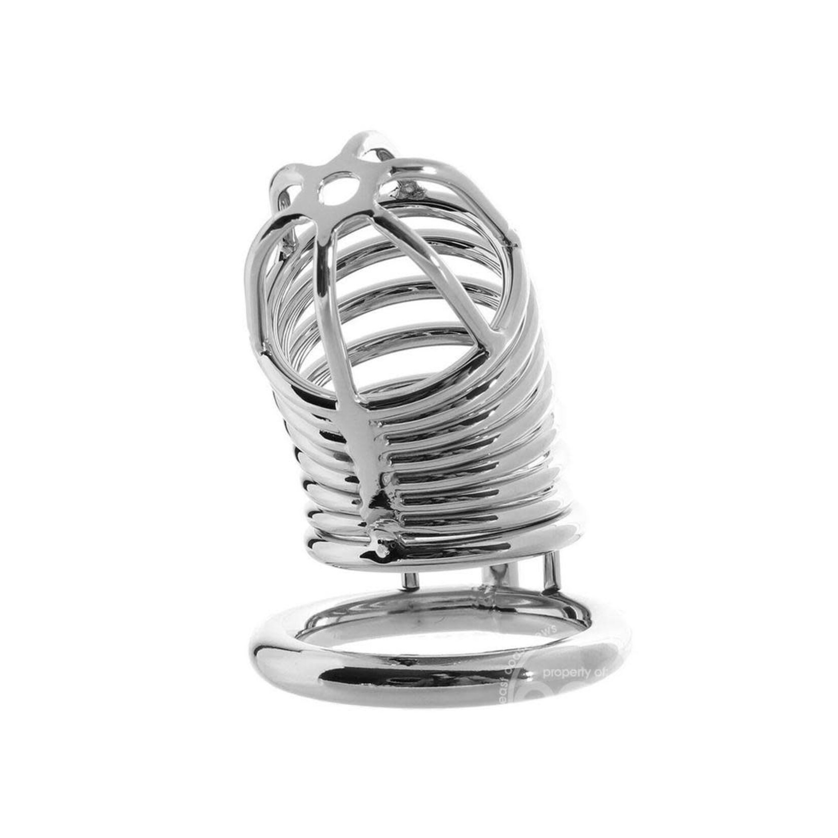 Blue Line Deluxe Chastity Cage - Silver