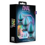 Anal Adventures Matrix Metaverse Plug Kit Silicone Anal Plug Set - Dark Millenium Blue