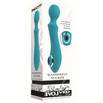 Wanderful Sucker Rechargeable Silicone Bodywand and Clitoral Stimulator - Teal
