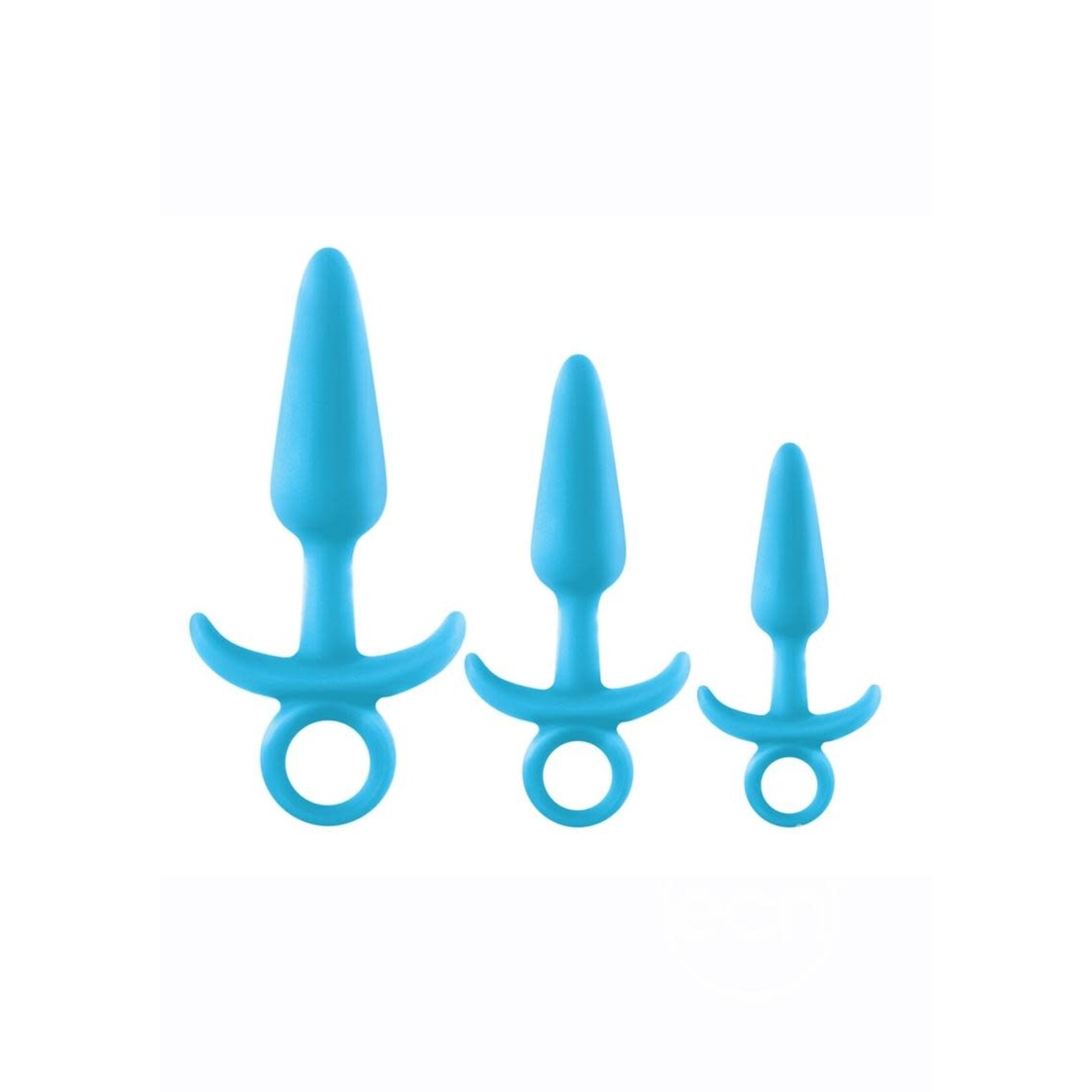 Firefly Prince Trainer Kit Silicone Butt Plugs Glow In The Dark - Blue