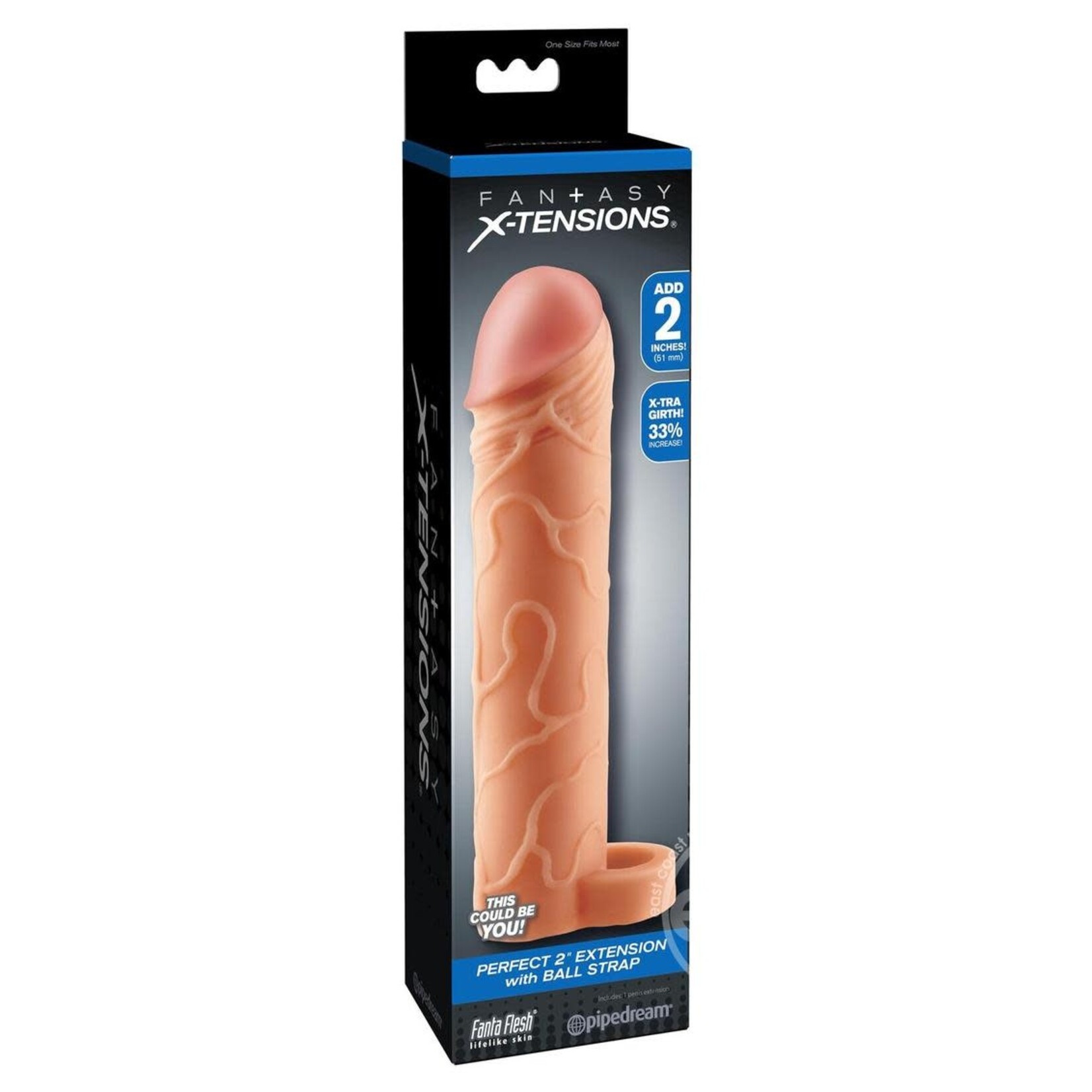 Fantasy X-tensions Perfect 2" w/Ball Strap-Flesh