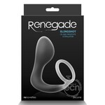 Renegade Slingshot Silicone Cock Ring & Prostate Plug - Black