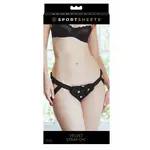 Sportsheets Vibrating Velvet Strap-On Harness - Black