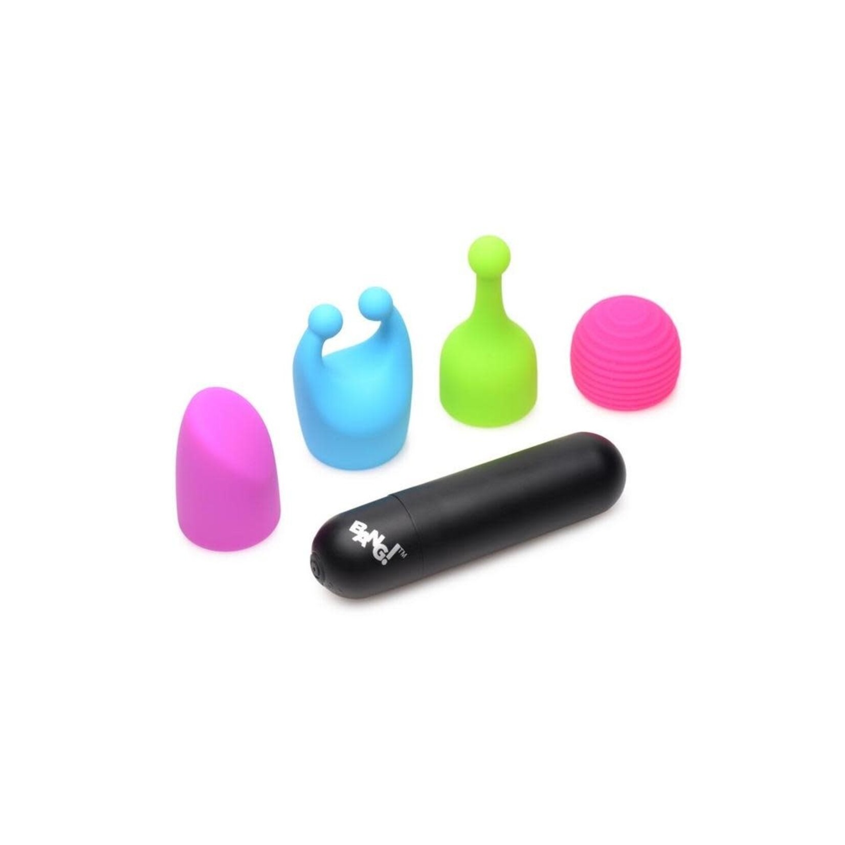 Bang! Rechargeable Bullet with 4 Attachments - Black