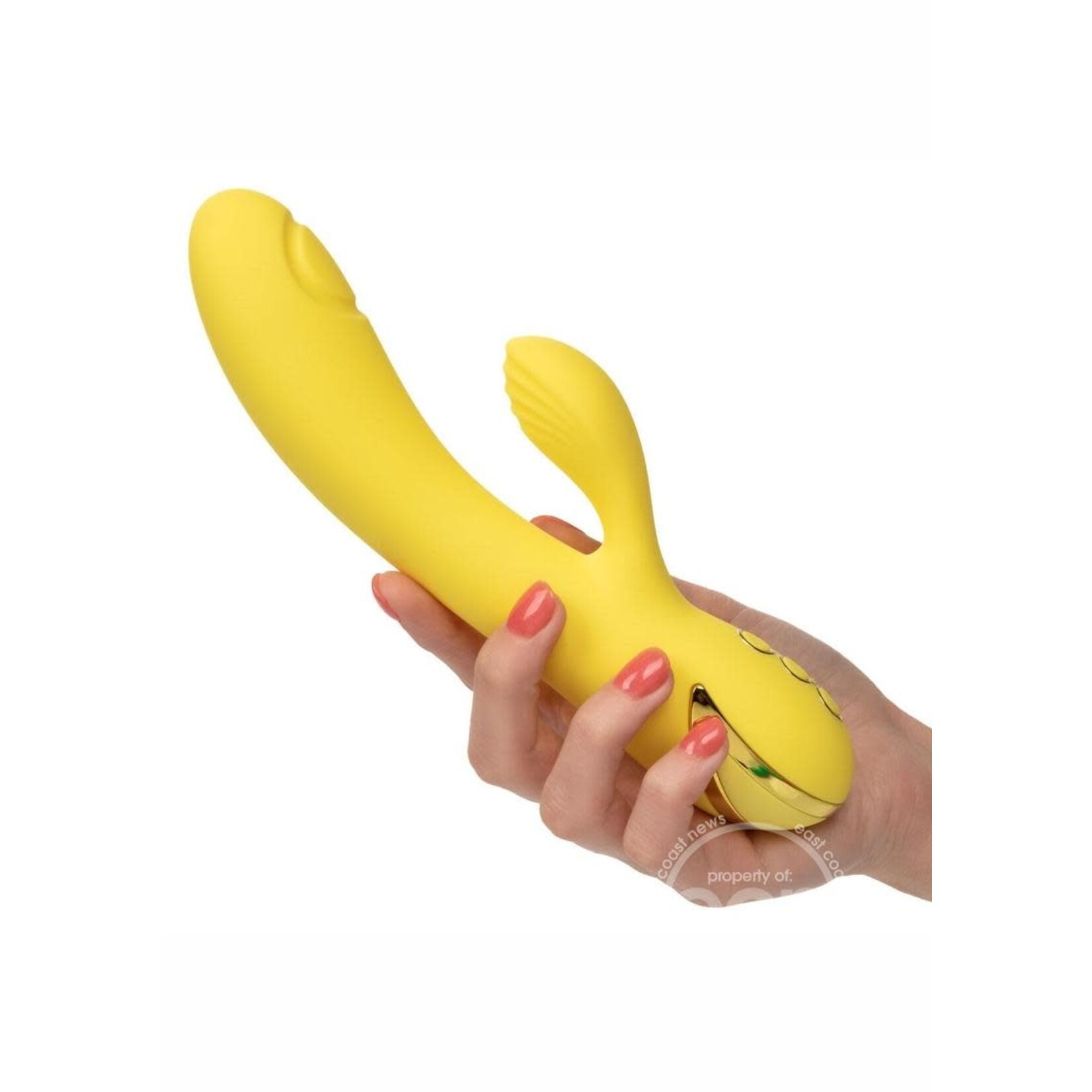 California Dreaming San Diego Seduction Rechargeable Silicone Rabbit Vibrator - Yellow