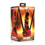 Creature Cocks Demon Rising Scaly Dragon Silicone Dildo - Red/Black