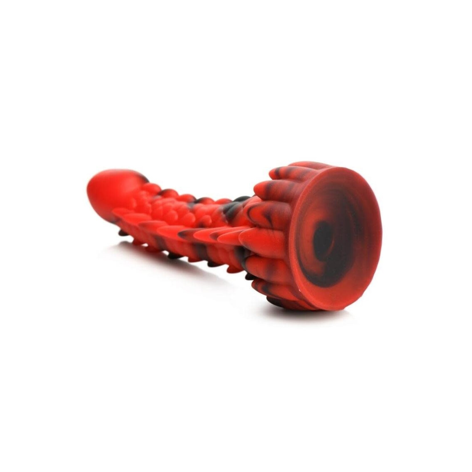 Creature Cocks Demon Rising Scaly Dragon Silicone Dildo - Red/Black