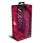 Secret Kisses Rosegasm Lingo Rechargeable Silicone Dual End Vibrator with Clitoral Stimulator - Red