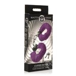 Master Series Cuffed in Fur Furry Handcuffs - Purple