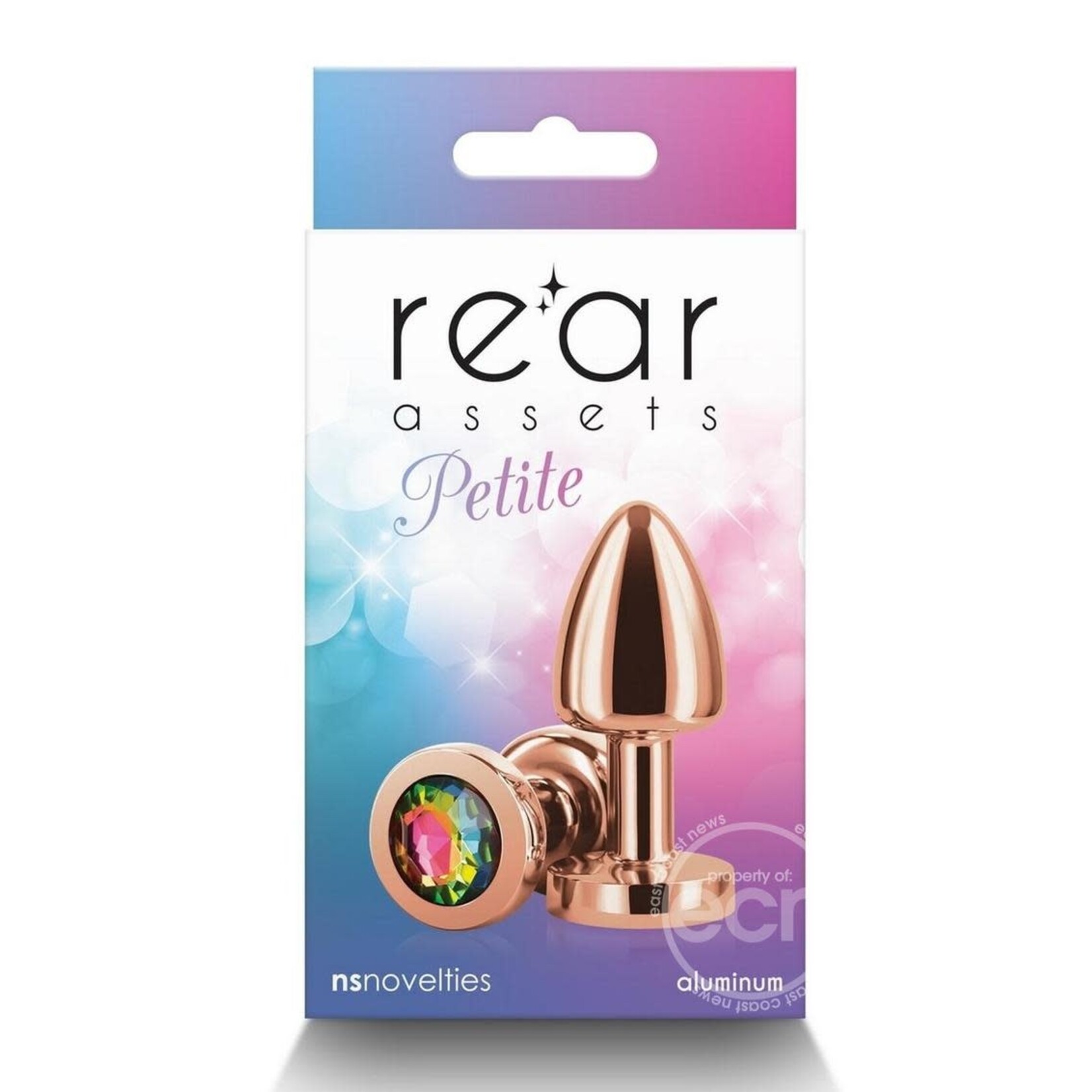 Rear Assets Aluminum Anal Plug - Petite - Rose Gold/Rainbow