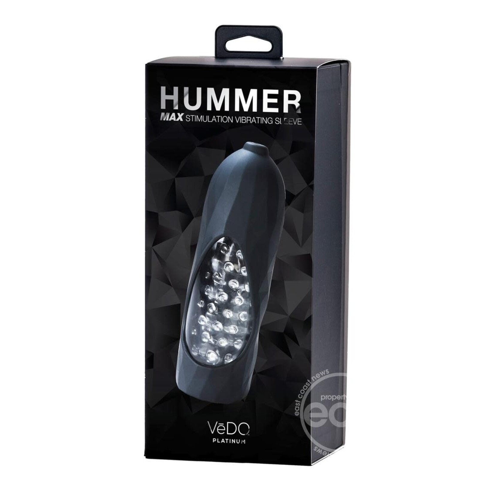 VeDO Hummer 2.0 Silicone Rechargeable Vibrating Stroker - Crystal Clear/Black Pearl