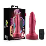 Anal Adventures Matrix Atomic Plug Rechargeable Silicone Anal Plug with Remote - Martian Wine