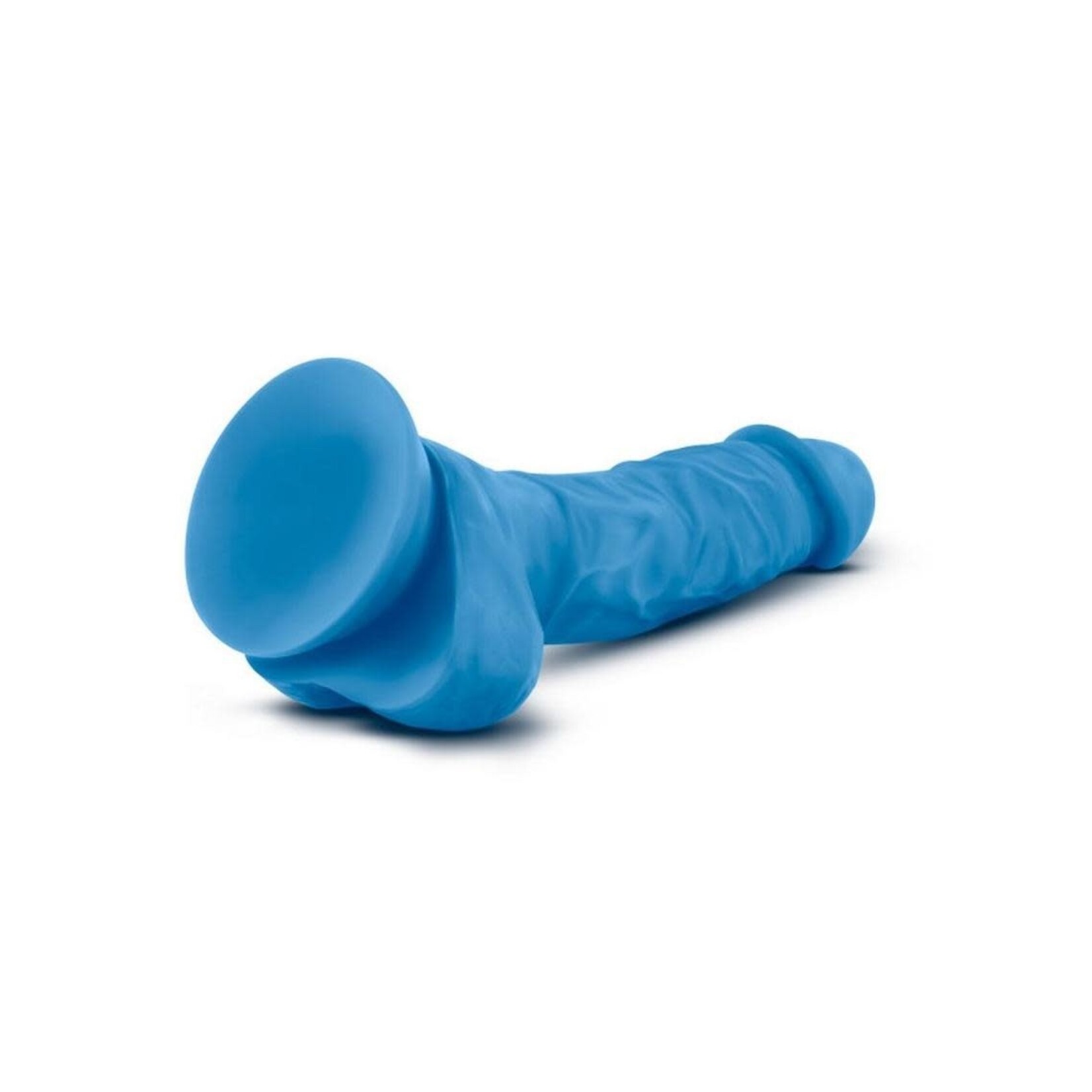 Neo Dual Density Cock with Balls 7.5in - Neon Blue