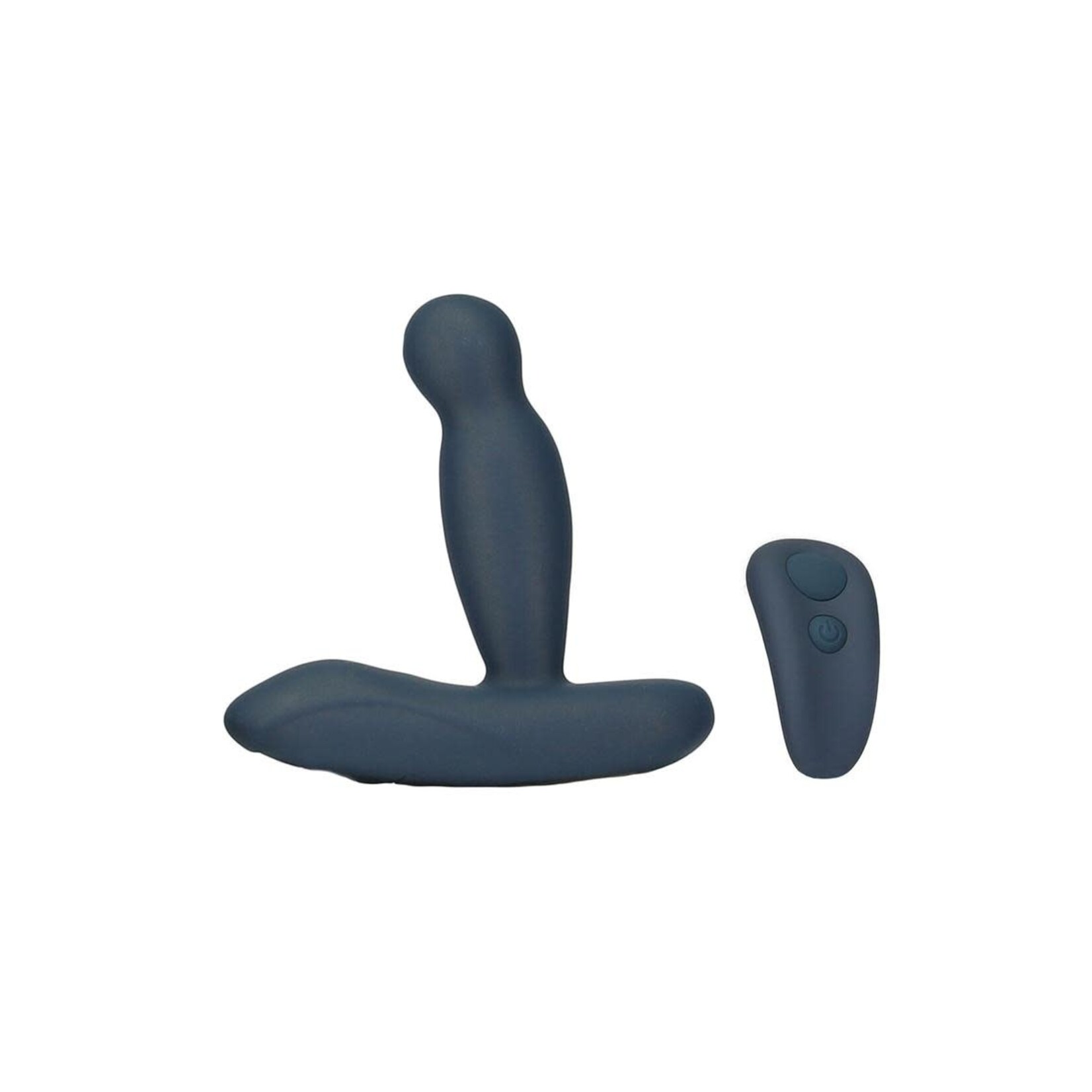 Lux Active Revolve Silicone Rechargeable Rotating & Vibrating Anal Massager With Remote Control - Navy